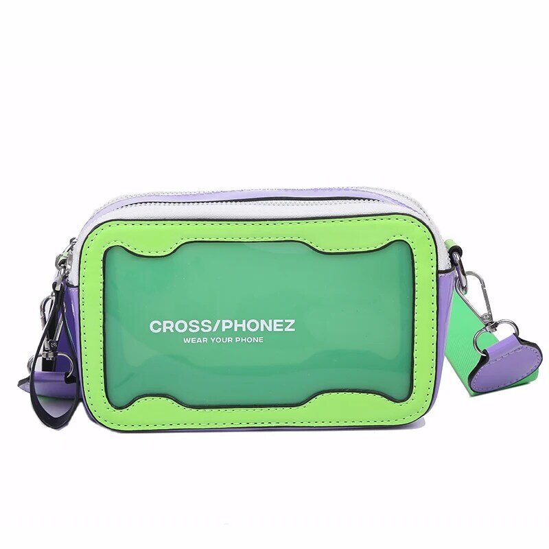 Женская сумка-Кроссбоди из ПВХ, летняя, прозрачная, Желейная, с широким ремешком, ярких цветов