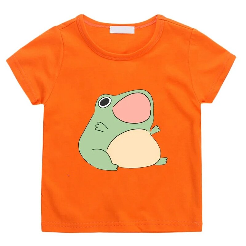 Cute Frog T-Shirts for boys Kawaii children's T Shirt kids Short Sleeve 100% Cotton tops Summer tshirt Casual boys graphic Tees