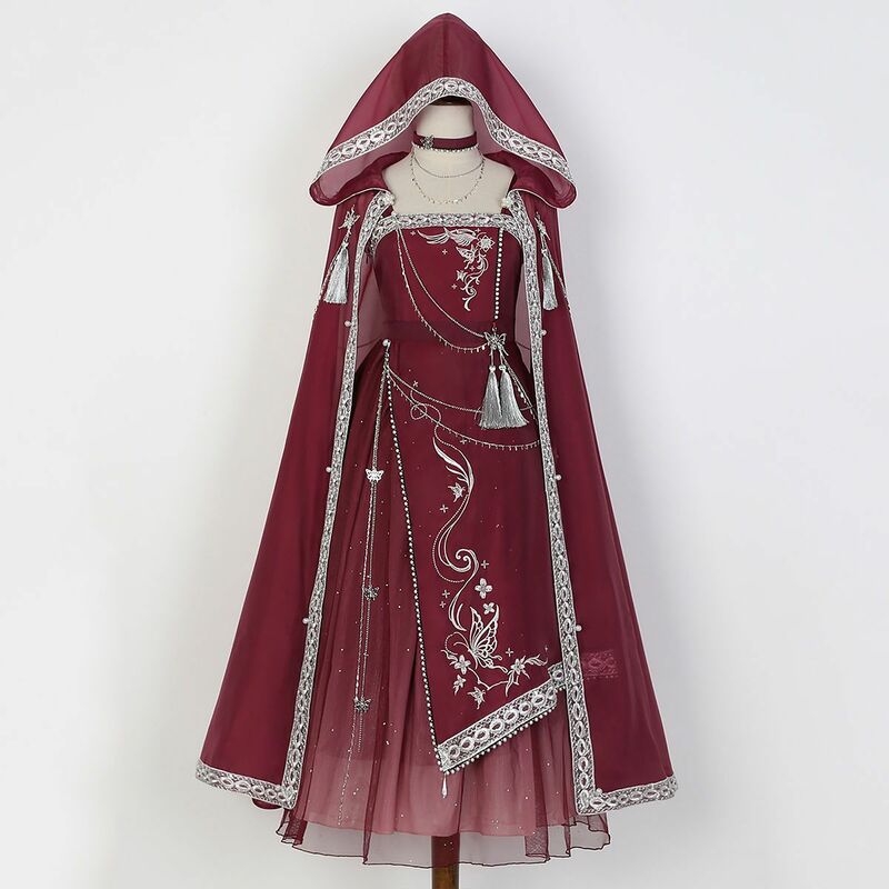 Hanfu مياو ملابس الفتيات ، النمط الوطني Hanfu ، مجموعة فستان الحمالة ، عناصر هان الغريبة ، النمط القديم