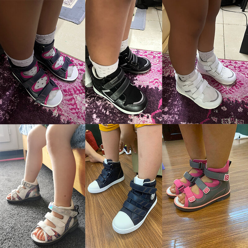 Princepard-Sapatos infantis ortopédicos antiderrapantes, tênis casual com suporte de arco, sapatos de couro correto, meninos e meninas