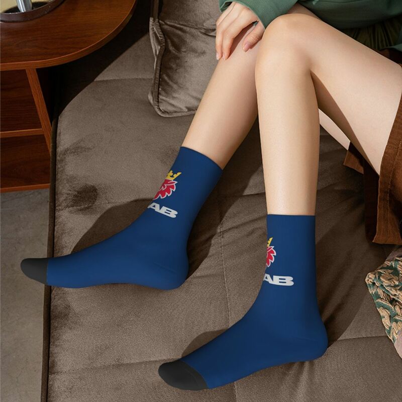 Saab Logo Products Socks Harajuku High Quality Stockings All Season Long Socks Accessories for Man's Woman's Gifts