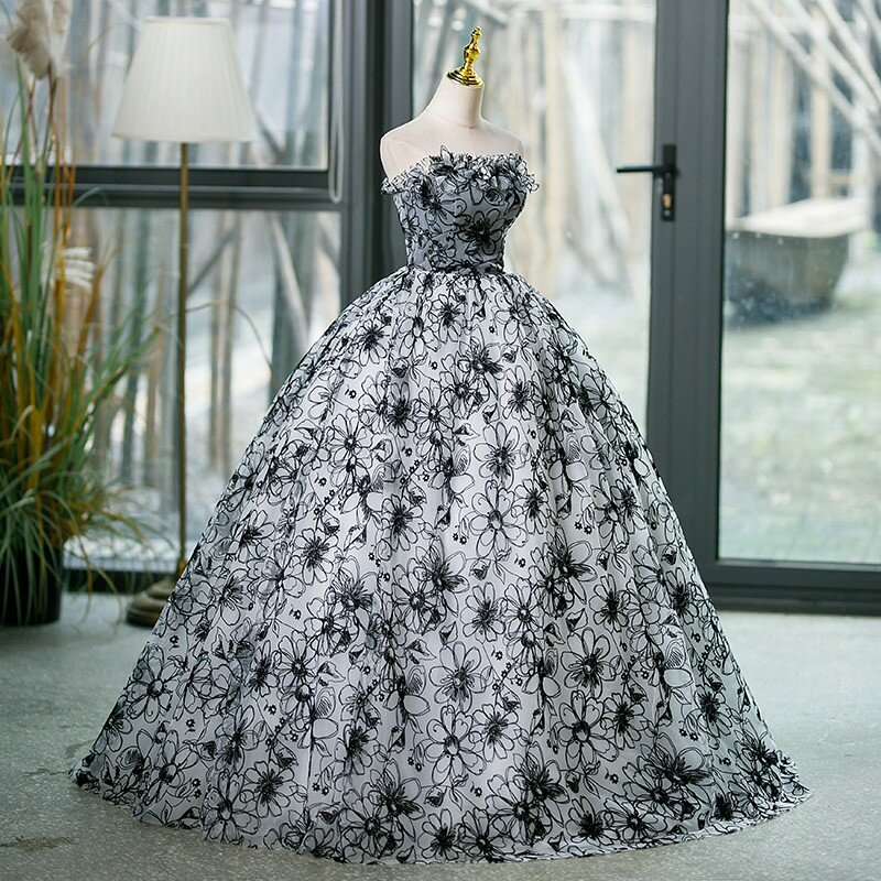 オーセーラ-新しいコレクション2023のストラップレスドレス,柔らかい花の生地,クラシックなボールガウン,豪華な,写真付き,パーソナライズ