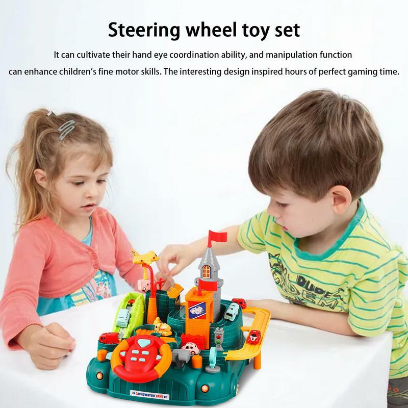 Simulation Lenkrad Spielzeug Schiene Auto Bau Spielzeug Copilot Kinderwagen Lernspiel zeug langlebige Spur spielen Spielzeug Lenkrad