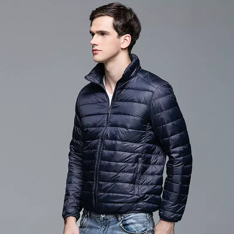 남성용 후드 초경량 퀼트 코트, 따뜻한 겨울 다운 코트, 가벼운 퍼퍼, 경량 다운 재킷, 용수철 CN, 2024 신상