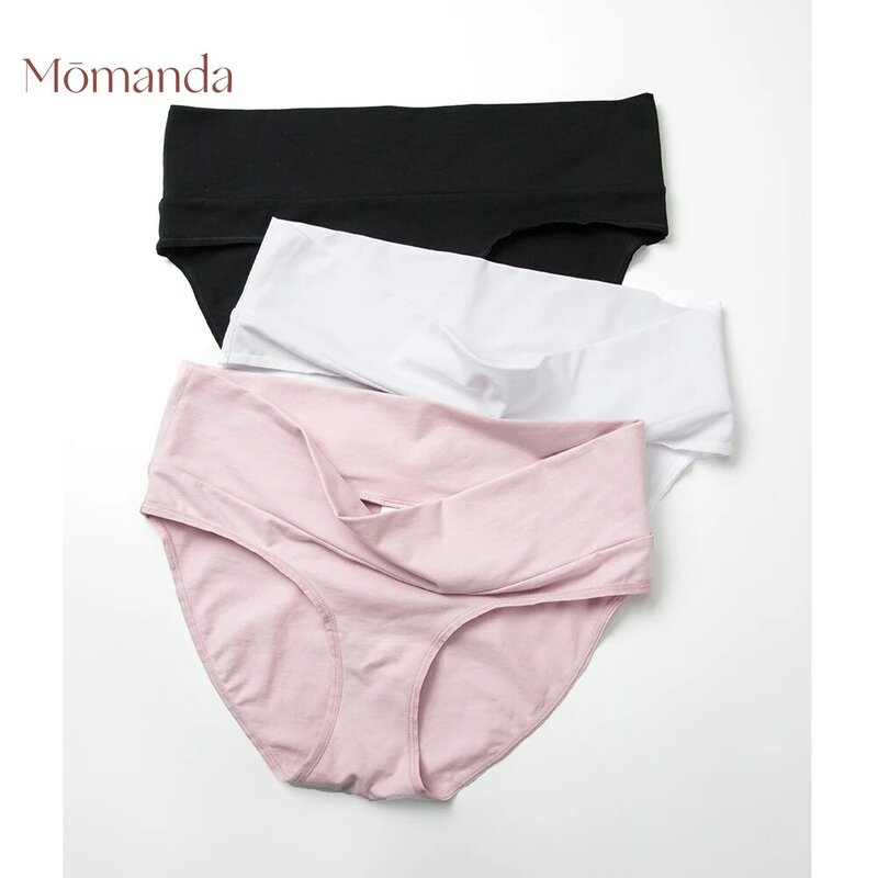 MOMANDA Women's Low Waist Belly Support Maternity Panties Pregnancy Brief Underwear Soft Anti Chafing Cotton S M L XL