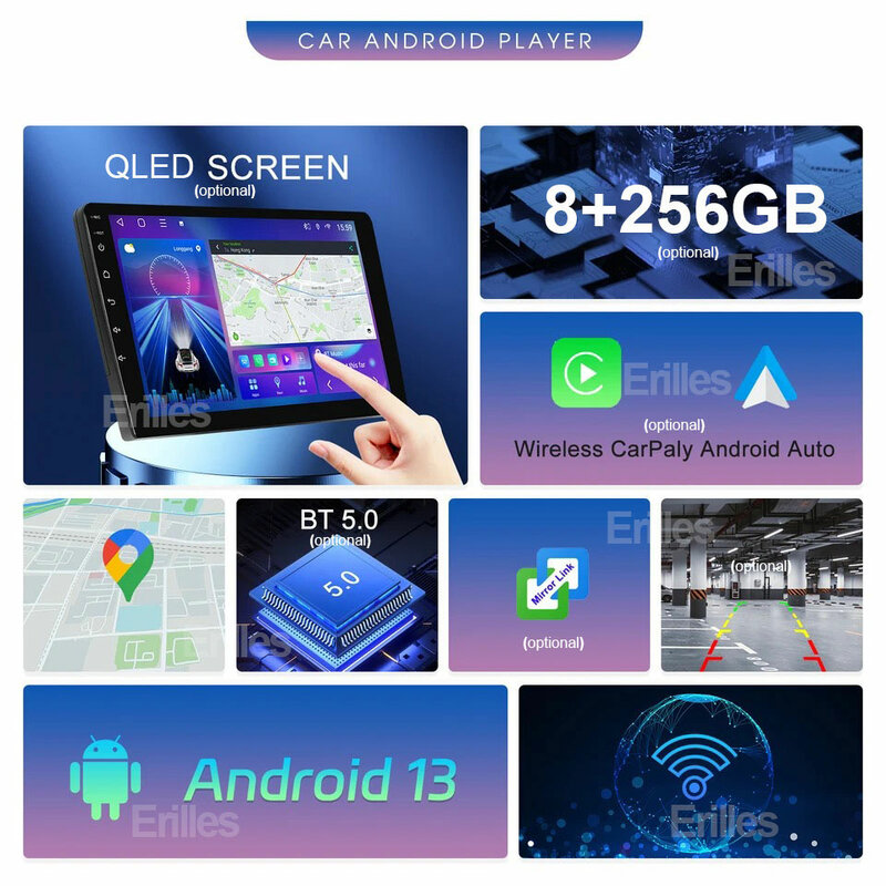 Android 13 Rádio do carro com GPS, RDS, DSP, leitor multimídia para Peugeot 408, Peugeot 308, 308SW, 2Din Autoradio, No DVD
