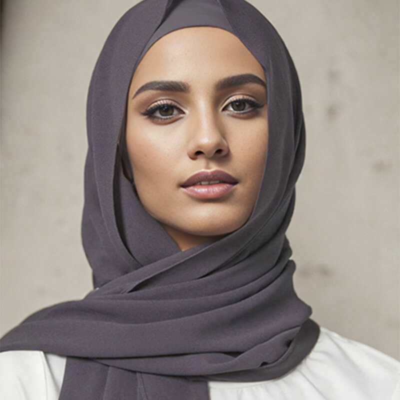 Mützen und Stirnband-Sets für muslimische einfarbige weiche Hut innere Hijab-Schals Motorhauben hut weibliche Kopf wickel Turbante Lady Schal