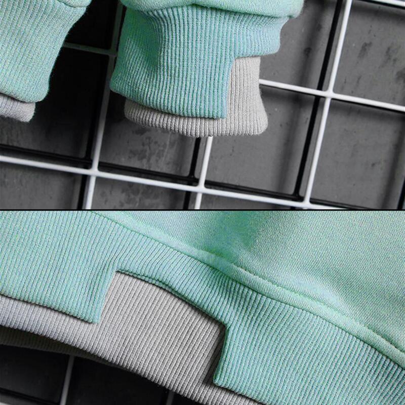 Männer Hoodie gefälschte zweiteilige lange Ärmel dicke Kontrast farbe elastische Manschette Sweatshirt свитер мужской