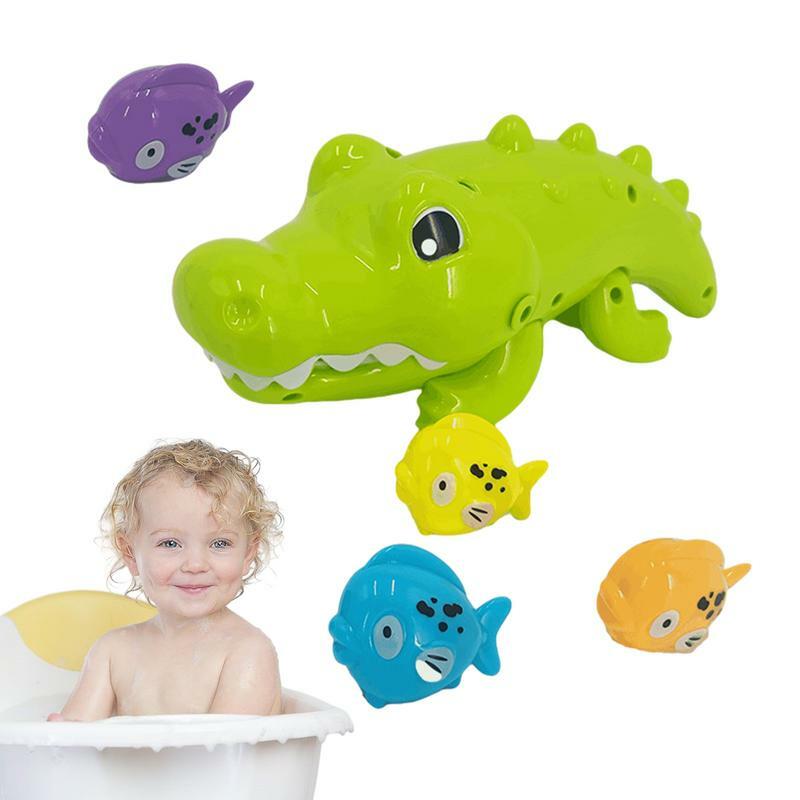 Juguete de baño de cocodrilo para niños y niñas, juguete de baño de agua de cocodrilo, Juego de pesca reutilizable, bañera, regalo de cumpleaños