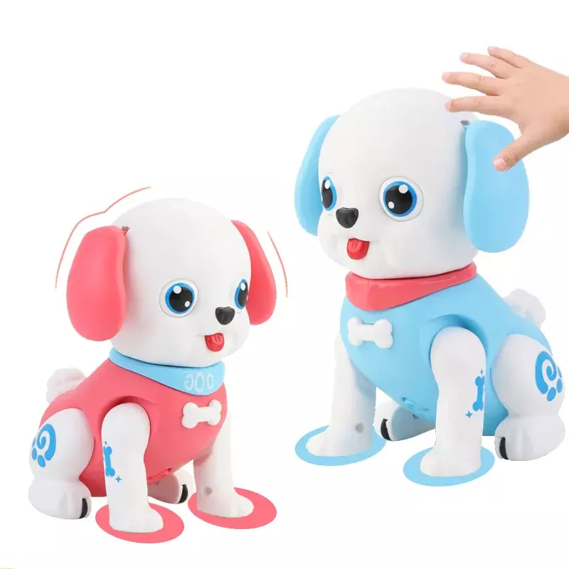 مضحك الكرتون الكلب الروبوتية جرو التفاعلية المشي الغناء مضيئة ألعاب كهربائية الصغار هدايا عيد لطيف دمية على شكل كلب للأطفال