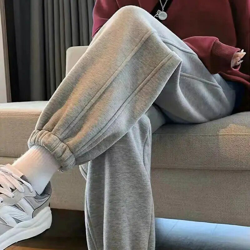 Women's Fashionable Cropped Sweatpants in Grey - Spring, Summer & Autumn Collection