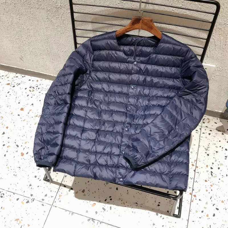 Jaket gembung Liner hangat untuk pria, jaket Puffer hangat untuk pria, jaket musim gugur musim dingin 2023, mantel kerah O ringan bisa dikemas untuk pria