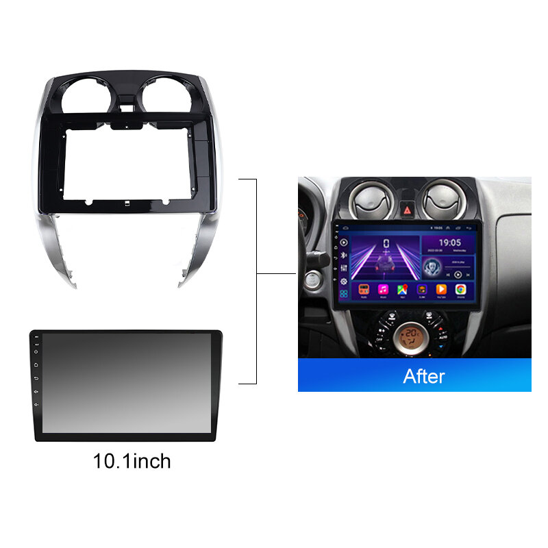Autoradio Fascia Installatiepaneel 10.1 Inch Voor Nissan Note 2 E12 2012 - 2021 2 Din Stereo Montage Bezel Frontplaat Frame Kit