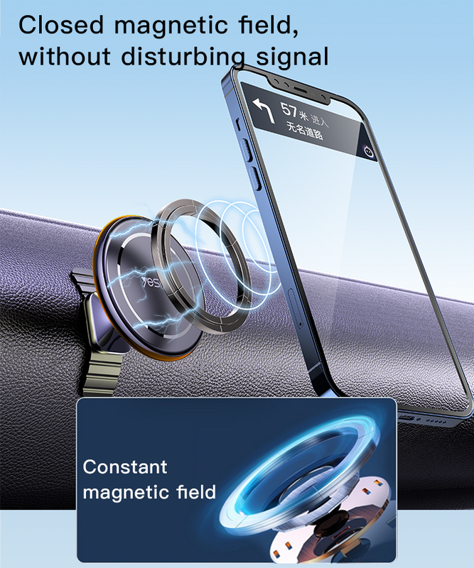 Supporto per telefono da auto per iPhone Samsung Xiaomi supporto per telefono magnetico a 360 gradi supporto per telefono da auto con supporto per sfiato