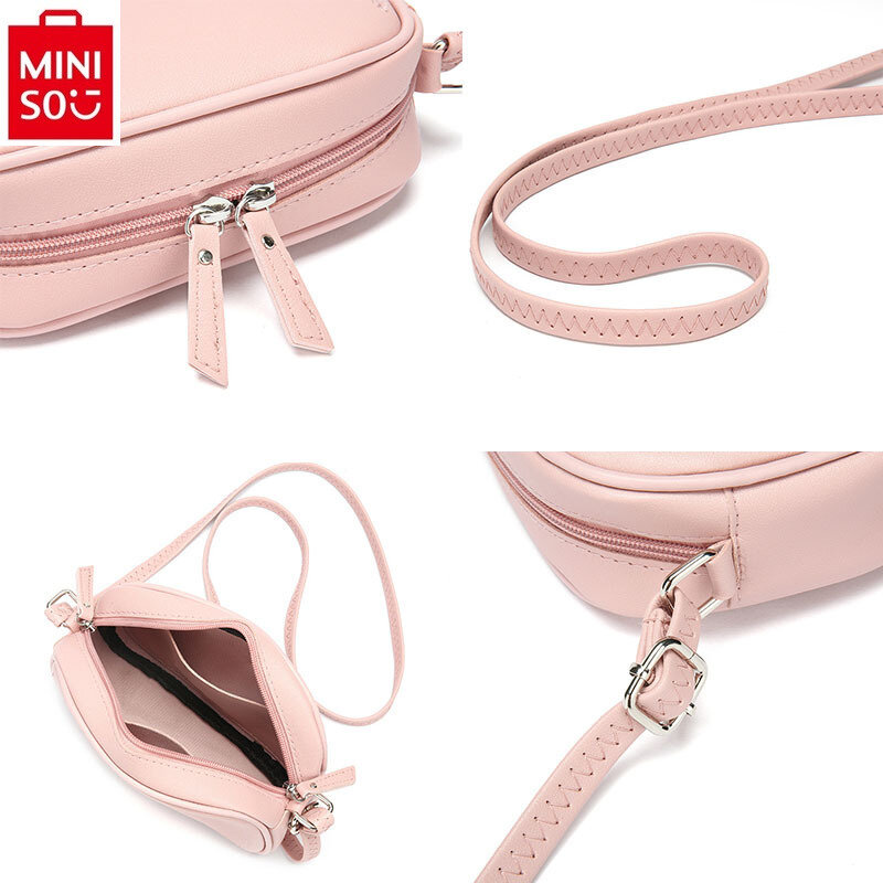 MINISO-Petit sac carré à bandoulière Disney Stitch, sac de rangement multifonctionnel, sac étudiant polyvalent, doux et frais, PU de haute qualité