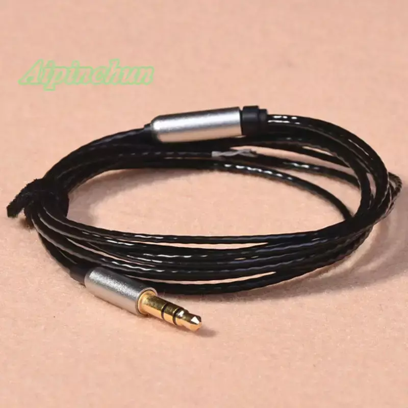 Aipinchun dobrej jakości 3.5mm 3-biegunowe gniazdo DIY kabel do słuchawek wymienne słuchawki srebrne-płytka przewód zasilający AA0229