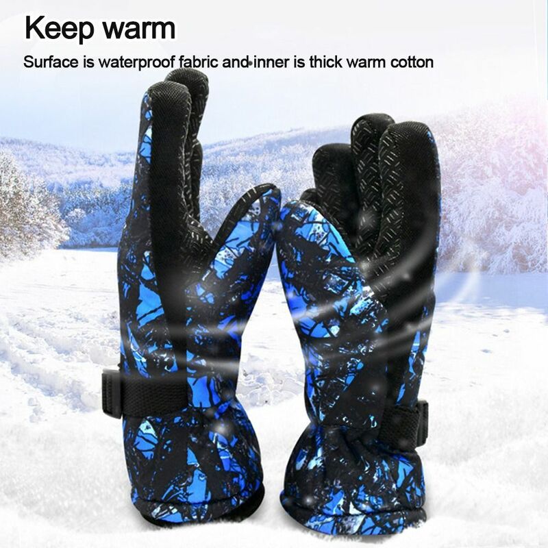 Sarung tangan Ski anak, anti-selip tebal hangat mendaki gunung tahan angin tahan air lengan panjang papan salju