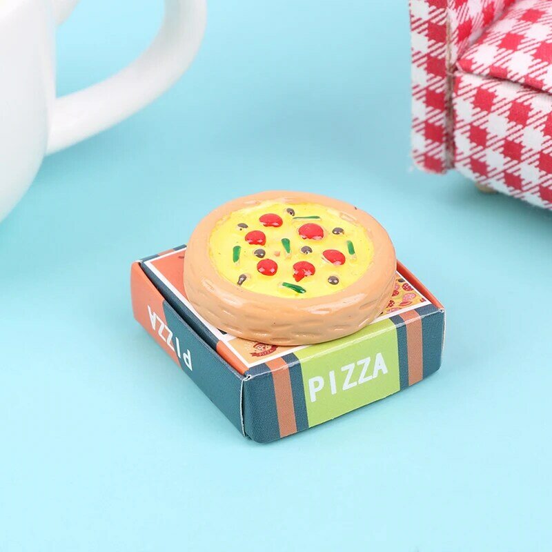 1Pcs 1:12 Dollhouse Miniatuur Simulatie Pizza Kleine Ornament Model Keuken Voedsel Accessoires Voor Poppenhuis Decor Kinderen Speelgoed Gift