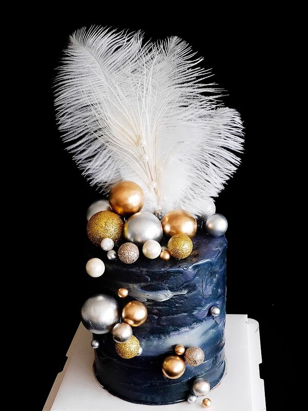 10 Stuks Kleurrijke Ballen Cake Toppers Kerstbal Bohemian Stijl Zilver Gouden Voor Verjaardagsfeestje Baby Shower Cake Decoraties