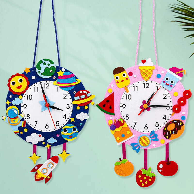 Mainan jam bayi DIY jam kerajinan seni montesori menit mainan jam edukasi anak-anak kedua untuk hadiah anak-anak hadiah prasekolah dini