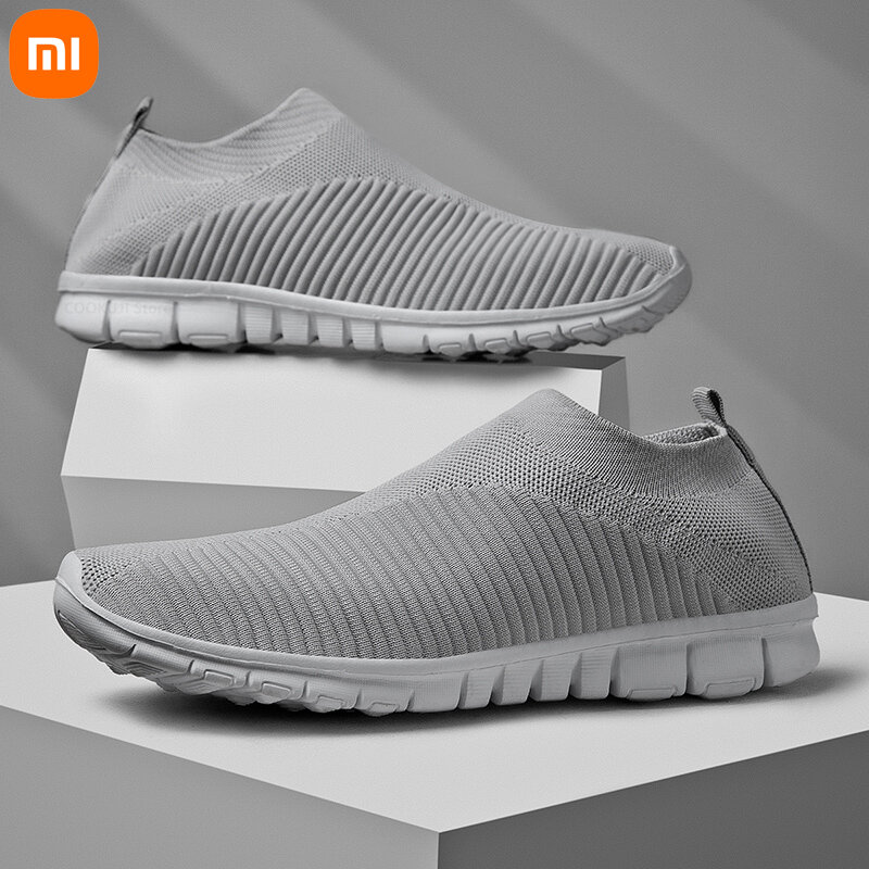 Xiaomi-Sapatos casuais ultraleves confortáveis para homens e mulheres, unissex, boca de meia, tênis de caminhada, macio, tamanho grande, verão, novo