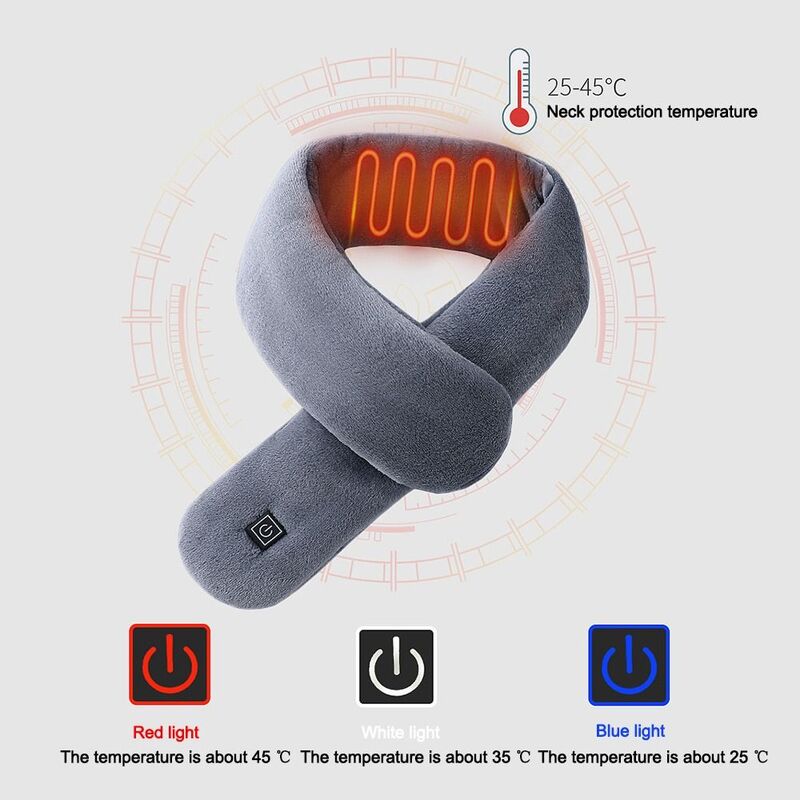 3 Gänge elektrisch beheizter Schal kälte beständig USB-Lade wärmer Schal Temperatur regelung wasch bar elektrische Heizung Hals wickel