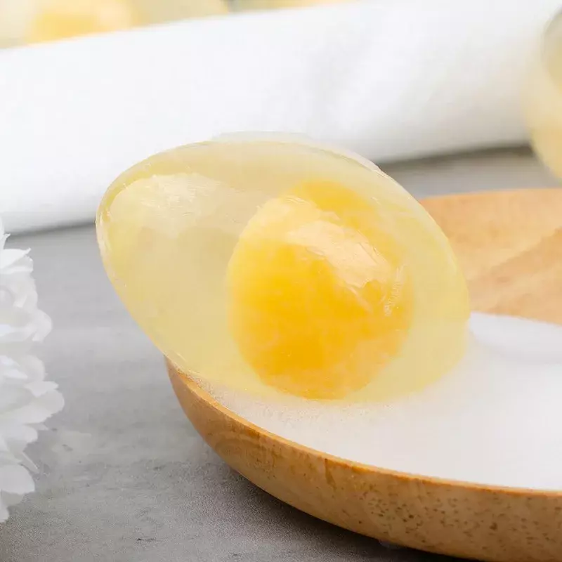 สบู่ไข่คอลลาเจนธรรมชาติทำมือทำจากคอลลาเจนสบู่อาบน้ำก้อนละ80กรัม