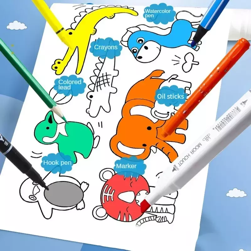 Kinder Zeichen rolle klebrige Farbe Füll papier Graffiti Scroll Färbung Papierrolle für Kinder DIY Malerei Lernspiel zeug