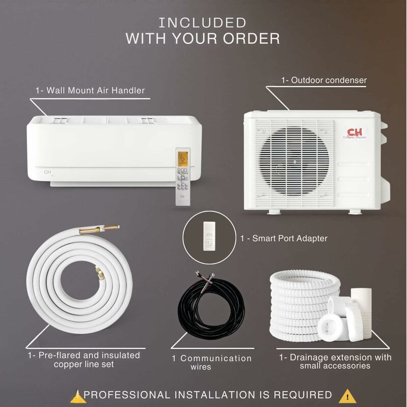Series, Mini Split Air Conditioner and Heater, 12,000 BTU, 115V, 20.8 SEER2, Wall Mount Ductless Inverter Heat Pump