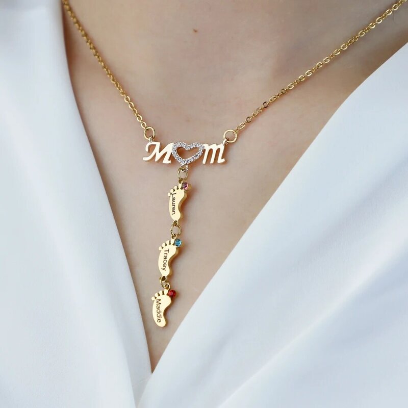 Ожерелье с кулоном «мама» из нержавеющей стали