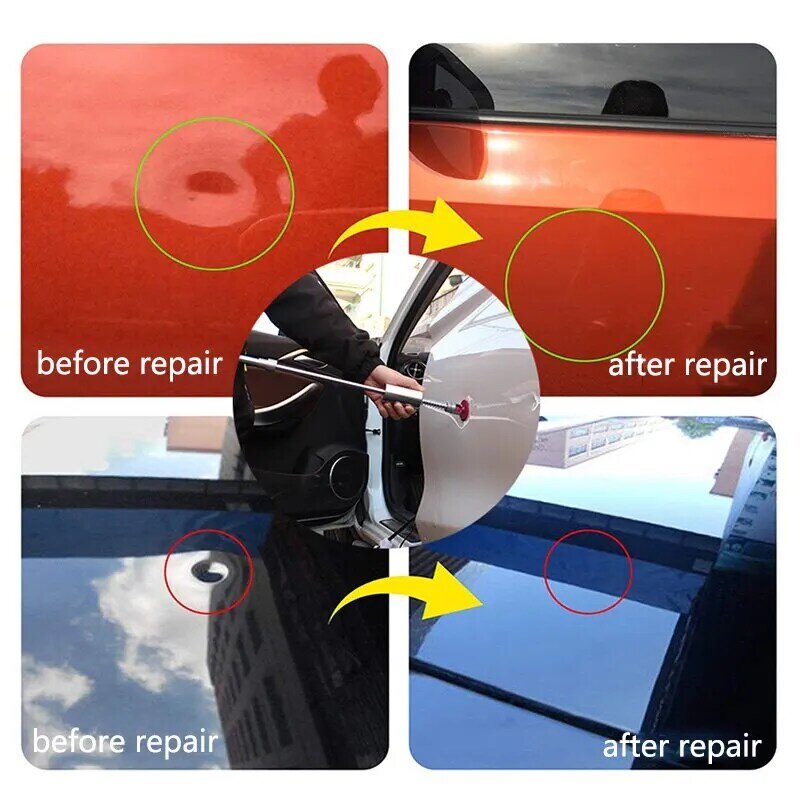 Car Dent Puller T Dent Repair Tool Auto Repair Sheet Metal Kit Slide Hammer Reverse Hammer Glue +18pcs Glue Puller