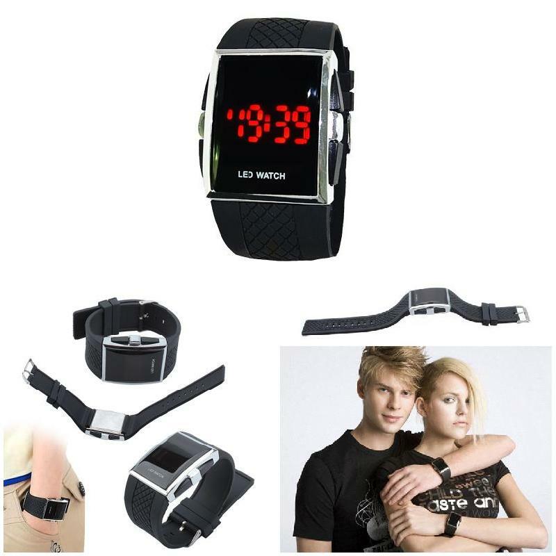 Hot Style Fashion Digital LED Wrist Watch Wristwatch Gifts Kid Boys Men Black Watch For Lover Gift  LL