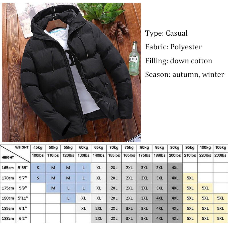 Capuz de algodão estilo coreano masculino, jaqueta monocromática, casaco com zíper grosso, quente, casual, moda fitness, inverno, 2023