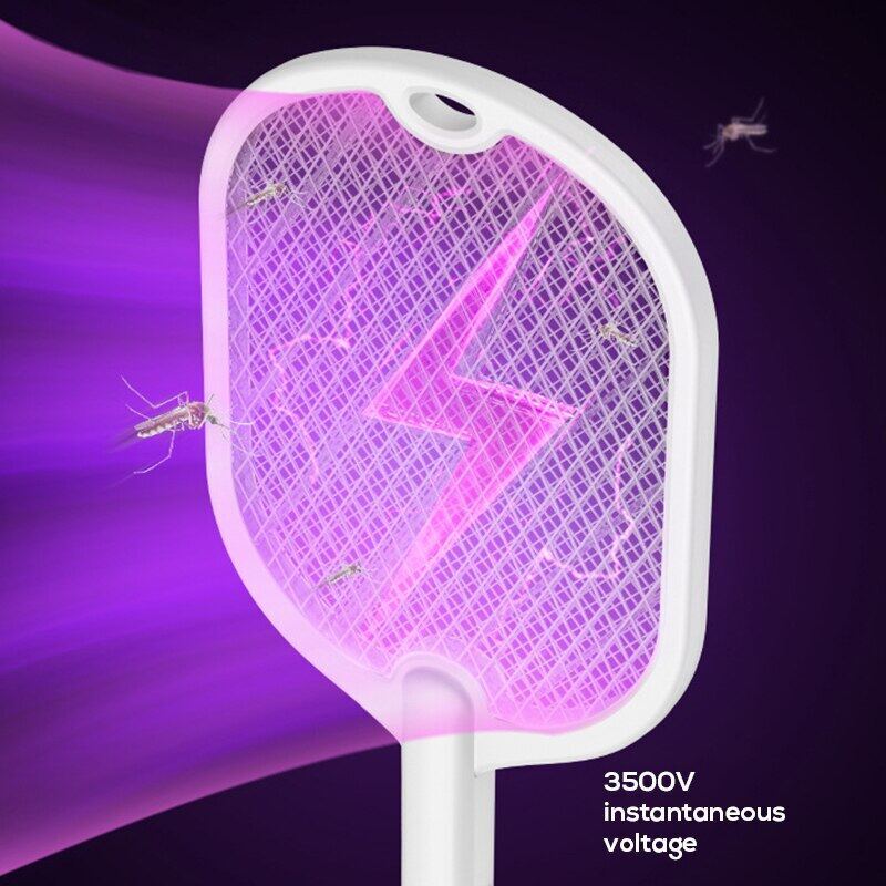 3 In 1 Electric Mosquito Swatter Mosquito Killer Lamp Killer Insect Killer 3000V Type-C Rechargeable Mosquito Killer Fly Killer