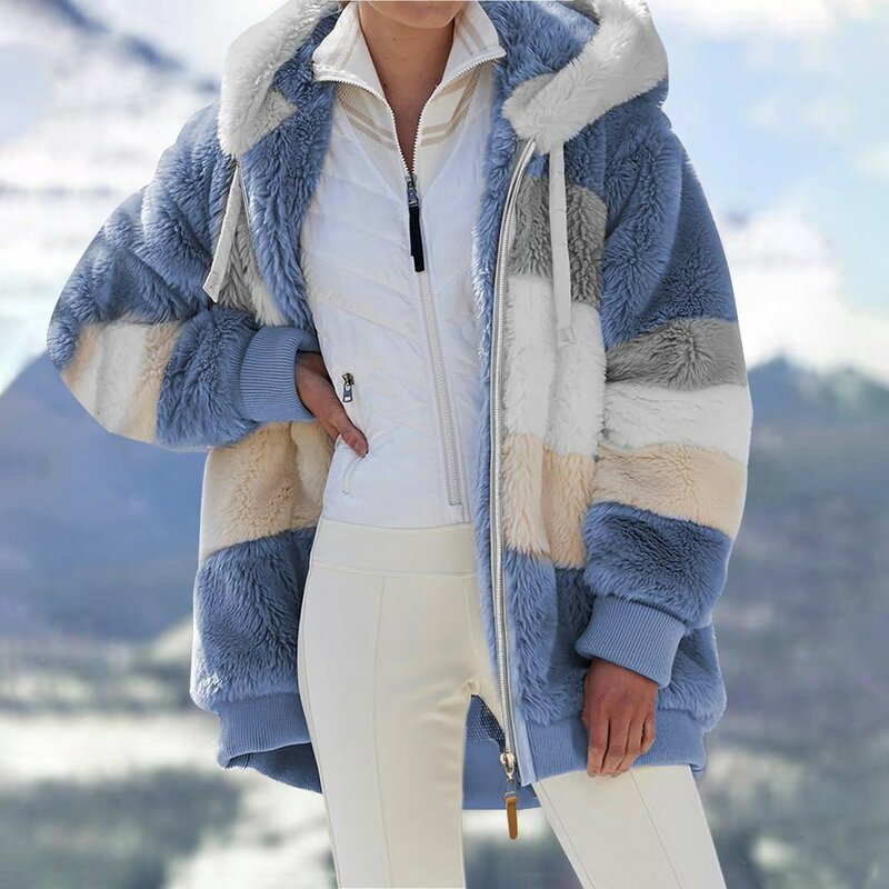 Шуба из искусственного меха с капюшоном, женская зимняя теплая уличная мягкая стеганая винтажная верхняя одежда, Униформа, высококачественные куртки, утепленное пальто