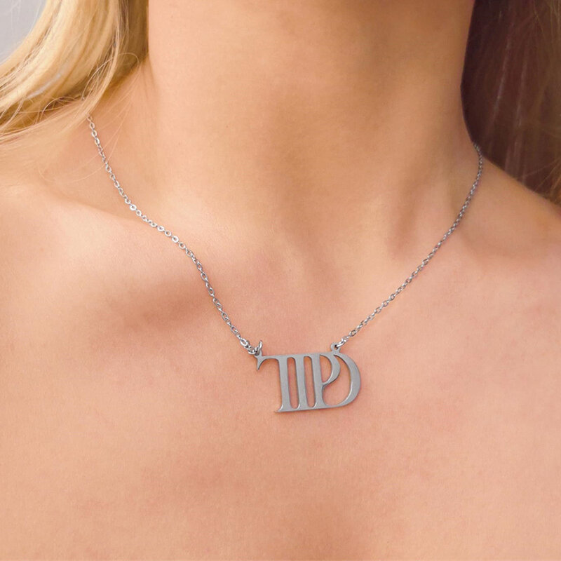 TTPD Taylor the Swift Pendant Necklace Stainless Steel TS Music Album Chokers the Eras Tour Jewelry Gifts for Women Girls Fans