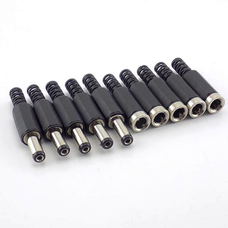 DC Power DC Male DC Female Connectors DC Jack Plug Terminals 5.5mm 2.1mm DIY Wire Cable Adapter For CCTV Camera Accessories