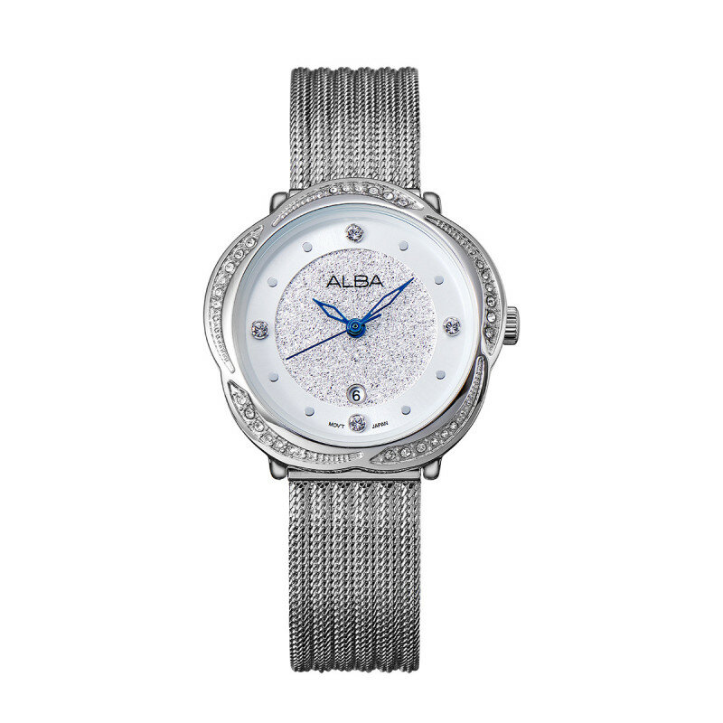 Seiko Women's Watch Casual Business Flower Shape Metallic Silver 30 Meters Waterproof Quartz Stone Watch
