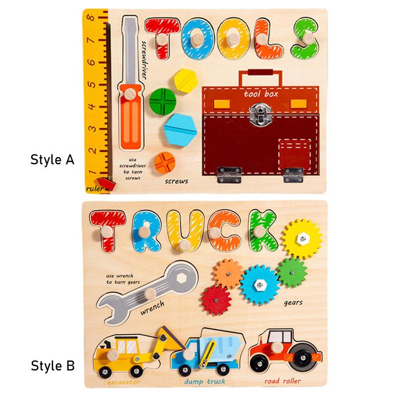 Wooden Busy Board Multifunctinal Learning Toy Toddlers Activity Board for Girls Children's Day Birthday Early Learning Kids 4-6