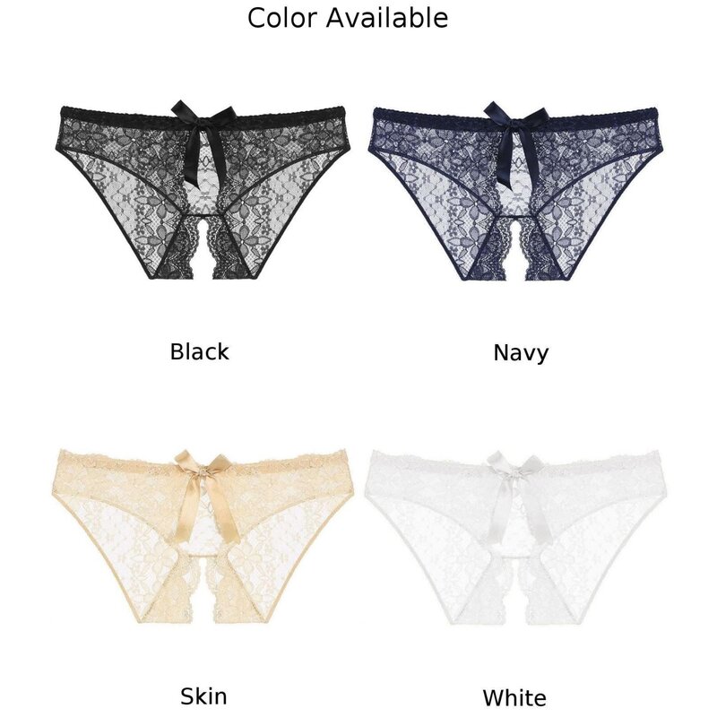 Women Floral Panties Crotchless Underwear G-String Thongs Lingerie Open Crotch Women Lace Briefs Intimates Erotic Apparel