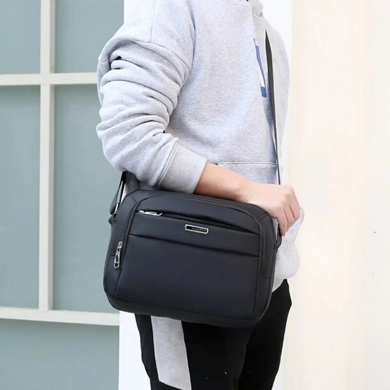 Вместительная мужская сумка, Модная Портативная сумка через плечо на молнии, нейлоновая удобная сумка-мессенджер
