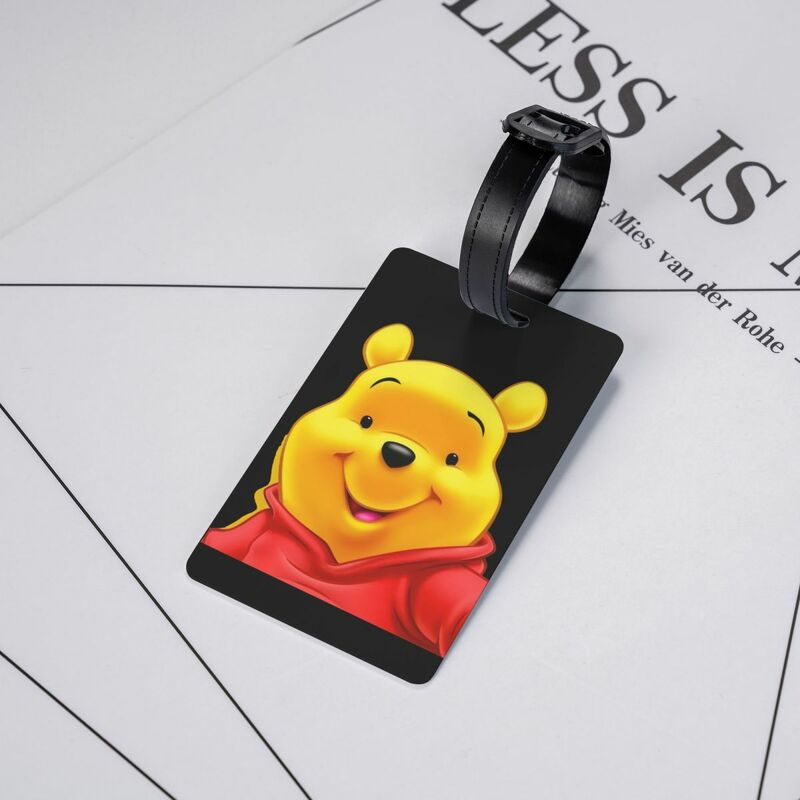 Winnie The Pooh Tag Bagagem, Urso dos desenhos animados personalizados, Mala De Viagem, Etiqueta de Privacidade Tampa ID
