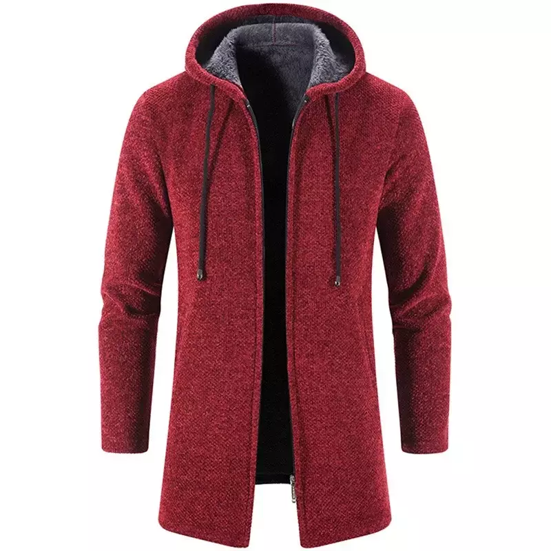 2023 Men's Mid Length Loose Large Sweater Coat Knitted Cardigan Top Coat