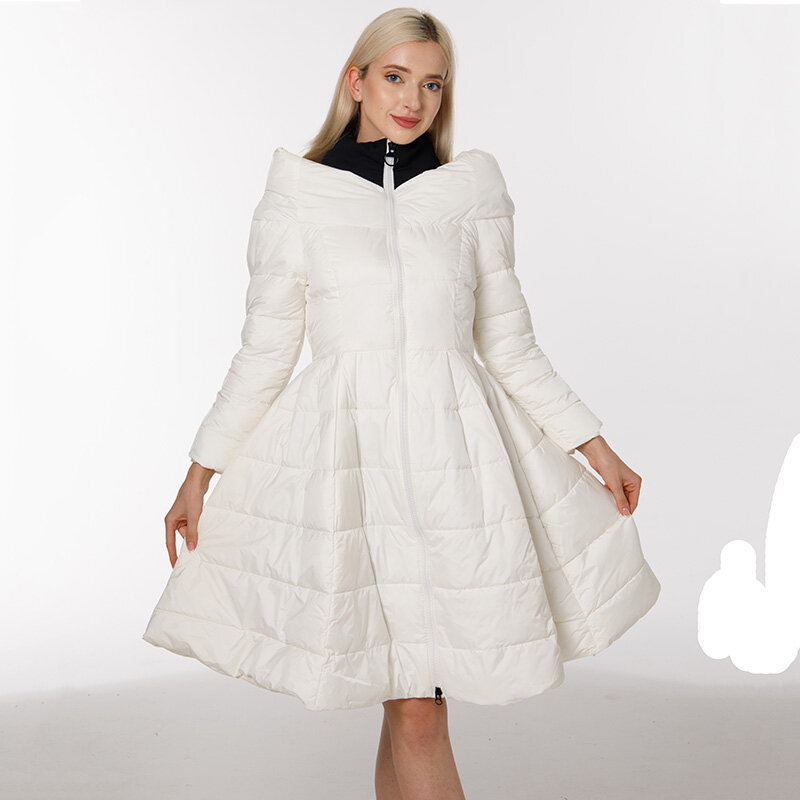 5XL Winter Frau Gepolsterte Lange Jacke Weiße Ente Unten Weibliche Mantel Ultra Licht Schlank Solide Jacken Mantel Tragbare Parkas