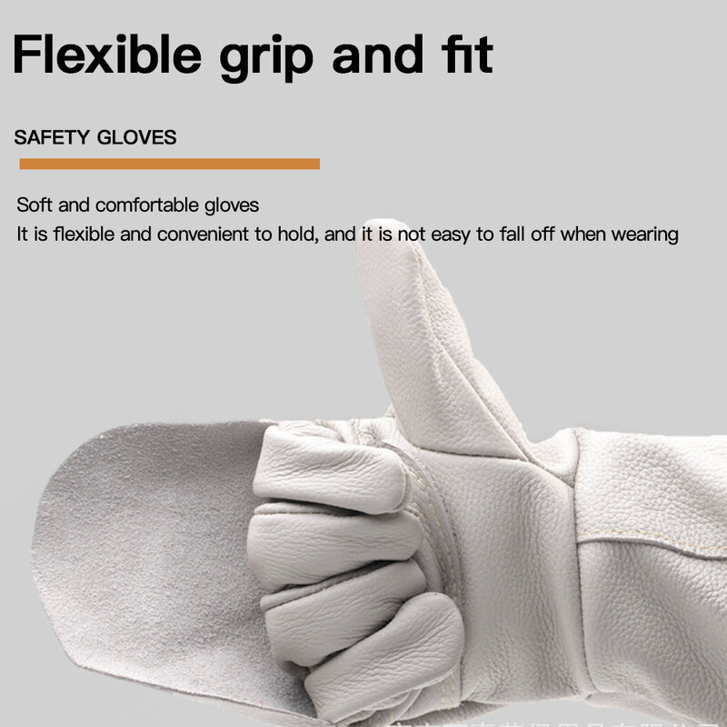 New Anti-bite Safety Bite Gloves for Catch Dog Cat Reptile Animal Ultra Long Leather White Pets Grasping Biting Protective Glove