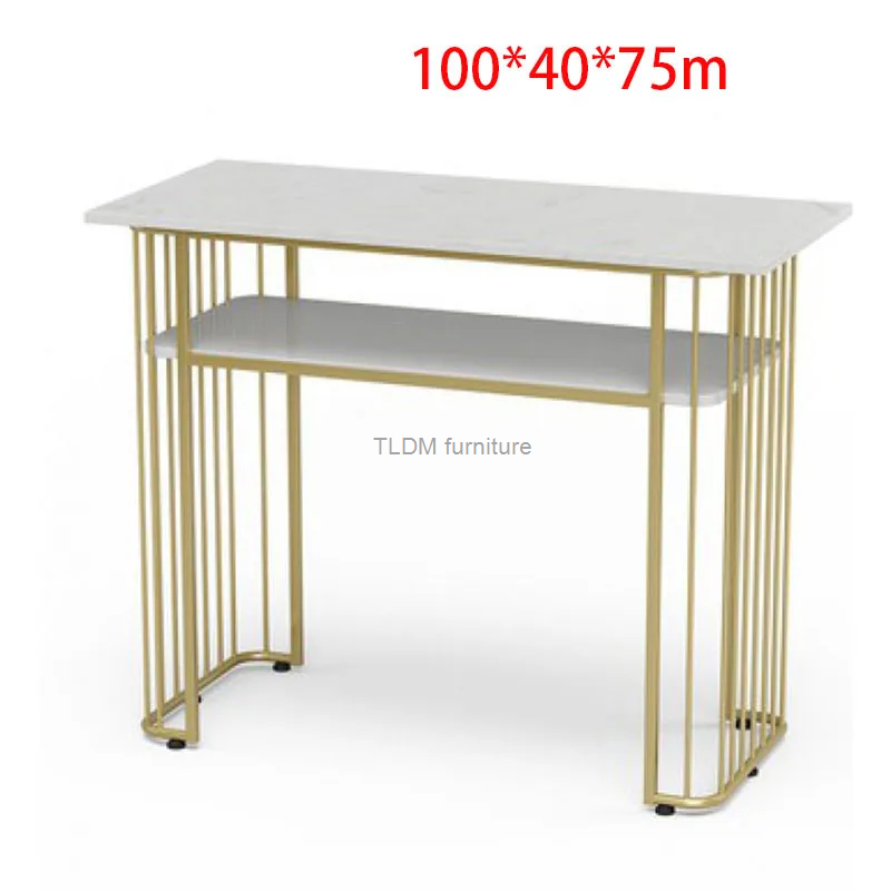 โต๊ะทำเล็บสองชั้นแบบนอร์ดิกโต๊ะเล็บเดียวแบบเรียบง่ายที่ทันสมัยโต๊ะทำเล็บสองชั้น