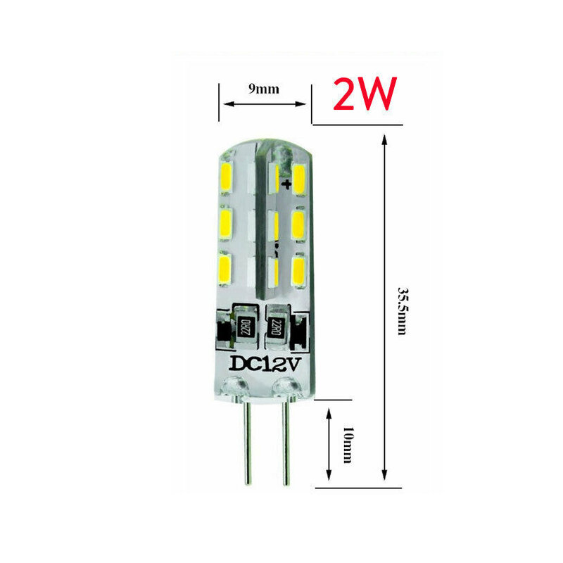 SMD 실리콘 램프 교체용 미니 LED 전구, 홈 샹들리에 스포트라이트 장식용 20W 할로겐, 2W, 12V, 220V, 24LED, 3014, 10X G4