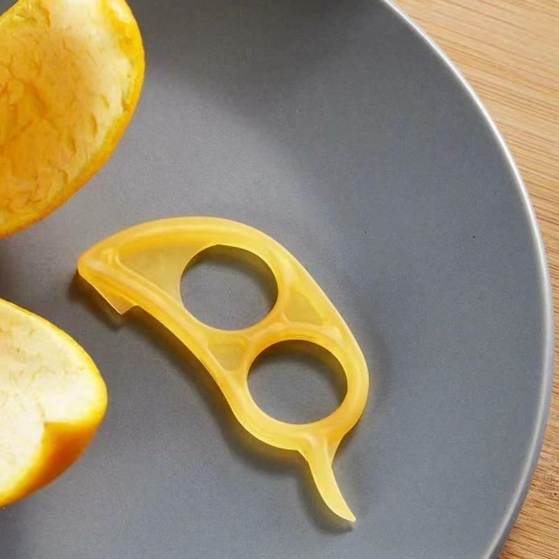 Pelador de frutas práctico para cocina, 1 piezas, pelador de naranja y pomelo, cortador práctico, rebanador de fruta de limón, anillo de doble agujero