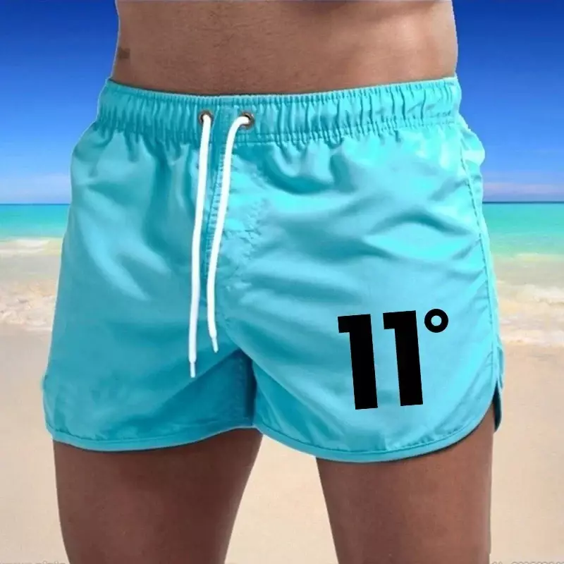 Trunks de natação secagem rápida para homens, shorts de ginástica, moda praia masculina, shorts de praia luxuosos, cuecas de natação, verão quente, novo, 2022