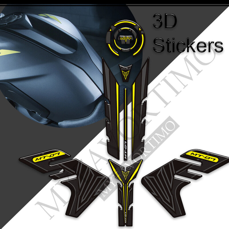 Pour Yamaha MT07 trucs 07 SP MT-07 Moto 3D Autocollants, Précieux Pad Poignées Gaz Carburant Huile Kit Genou